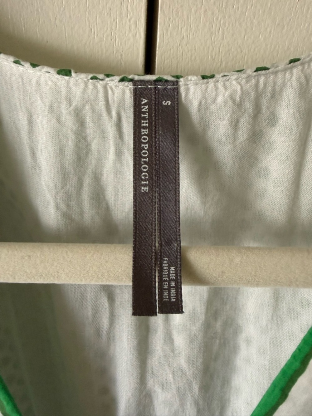 Anthropologie The Katerina Button-Front
Dress Green White V-Neck Smocked Waist - Picture 7 of 7